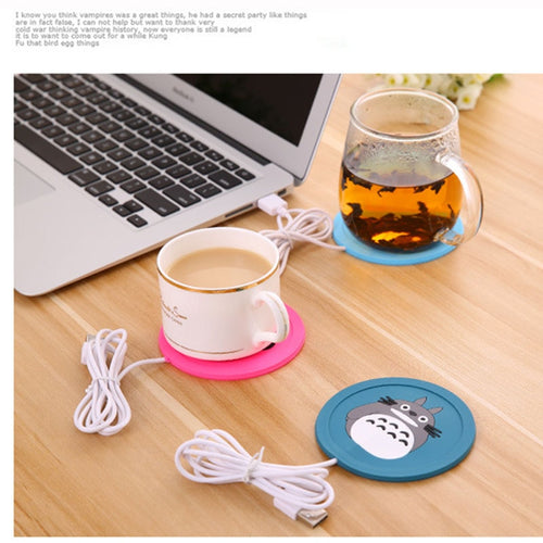USB Warmer Gadget Cartoon Silicone thin Cup-Pad Coffee Tea Drink usb Heater Tray Mug Pad nice Gift - hameshasastastore