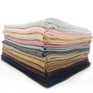 Multicolor Soft Cotton Muslim Headscarf Instant Jersey Hijab Full Cover Cap Wrap Scarf Islamic Shawls Women Turban Head Scarves - hameshasastastore