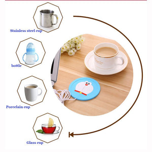 USB Warmer Gadget Cartoon Silicone thin Cup-Pad Coffee Tea Drink usb Heater Tray Mug Pad nice Gift - hameshasastastore