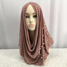 Load image into Gallery viewer, 2020 women stretch cotton turban Caps India hat female head Wraps islamic headscarf bonnet pearls turban hijab muslim turbantes - hameshasastastore
