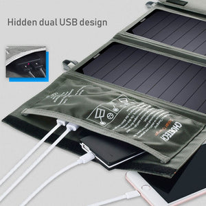 CHOETECH Solar Charger 24W Solar Panel 5V/2.4A Dual USB Auto Portable Phone Charge Detect Tech for iPhone for Xiaomi Huawei - hameshasastastore