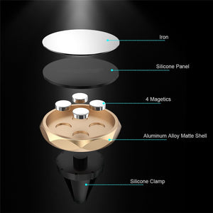 Magnetic Car Phone Stand Dashboard Phone New Luxury Stand Holder for IPhone for Huawei Lite Magnet Air Hole Handle Installation - hameshasastastore