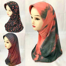 Load image into Gallery viewer, Children Kids Girls Muslim Islamic Arab Print Multicolour Hijab Cap Hat Turban - hameshasastastore