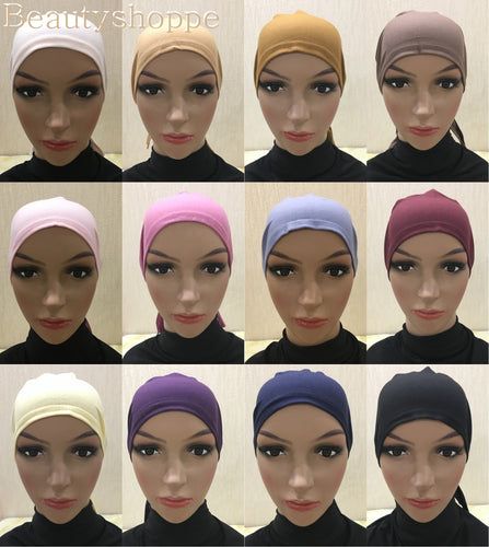 Full Cover Inner Muslim Cotton Hijab Cap Islamic Head Wear Hat Underscarf Bone Bonnet Turkish Scarves Muslim Headcover - hameshasastastore