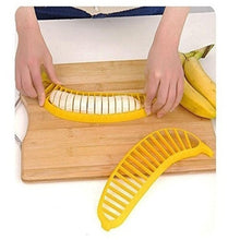 Load image into Gallery viewer, Kitchen Gadgets Plastic Banana Slicer Cutter Fruit Vegetable Tools Salad Maker Cooking Tools kitchen cut Banana chopper - hameshasastastore